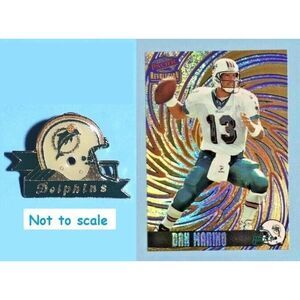 Miami DOLPHINS 1995 Pin & '98 Pacific Revolution Miami Dolphins, Dan Marino Card